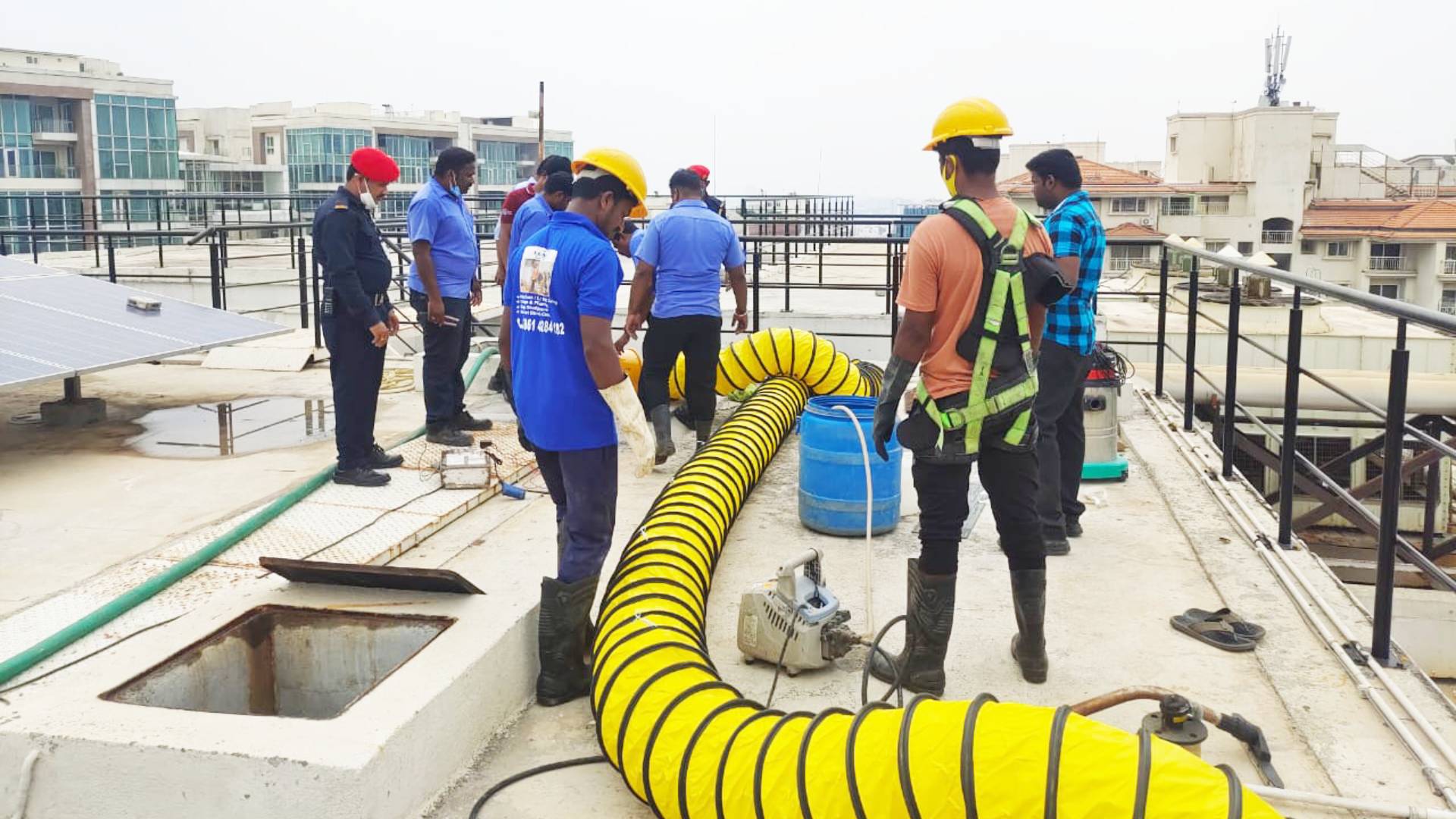 Commercial building tank cleaning services
